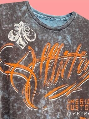 Affliction American Customs Live Fast Men’s Short Sleeve T Shirt Size Large